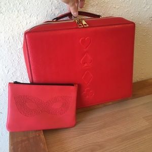 Red Estée Lauder Makeup Bag // IPSY Red Mask Zip Pouch